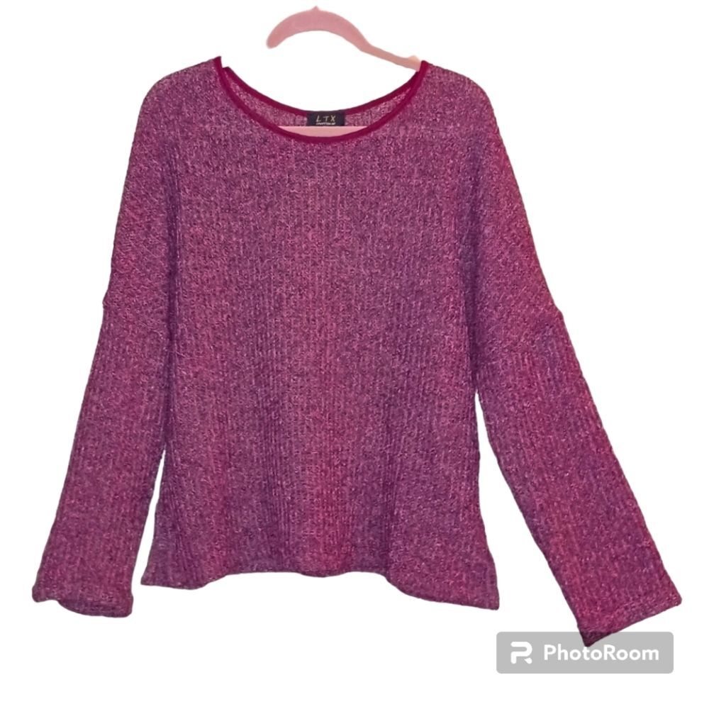 LTX Knit‎ Sweater Pullover Long Sleeve Casual Top Purple Size L SKUW238